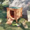 Rabbit House Small Wooden Hutch Cage Openable Waterproof Roof Bunny Guinea Pig Indoor Outdoor Natural