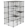 Cat Cage 4-Tier 40.98"x27.99"x55" DIY Cat Playpen Indoor Enclosure, Detachable Metal Wire Kennel Crate with 4 Doors