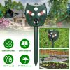 5Setting Outdoor Ultrasonic Deterrent Unit, Solar and Micro USB Dual Charging, PIR Motion Detection, IP44 ABS Construction, 2Way Mount for Garden