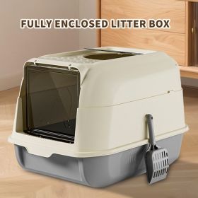 Fully Enclosed Double Door Cat Litter Box – Spacious Interior for Easy Turning Without Feeling Cramped, Smooth Entry & Exit No Cat Jamming