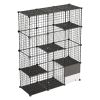 Cat Cage 4-Tier 40.98"x13.98"x55" DIY Cat Playpen with Litter Box, Indoor Enclosure Detachable Metal Wire Kennel Crate