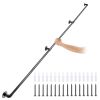 Pipe Stair Handrail, 9FT Staircase Handrail, 440LBS Load Capacity Carbon Steel Pipe Handrail, Industrial Pipe Handrail with Wall Mount Support