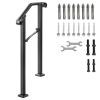 Handrails for Outdoor Steps, Fit 1 or 2 Steps Outdoor Stair Railing, Arch#1 Wrought Iron Handrail, Flexible Porch Railing