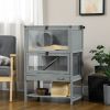 Hamster Cage Wooden 2-Tier Small Animal Hutch Exercise Playhouse Grey