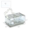 Compact Gerbil or Dwarf Hamster Cage with Tubes, Exercise Wheel, Food Dish & Water Bottle, 23"x13"x12", Gray