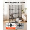 Cat Cage 4-Tier 40.98"x13.98"x55" DIY Cat Playpen with Litter Box, Indoor Enclosure Detachable Metal Wire Kennel Crate