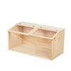 Middle Transparent Wooden Hamster Cage;  Small Animal Habitat Hutch for Large Siberian Hamster; Gerbils; Little Rabbits;  Natural