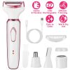 4 In 1 Electric Razor for Women Painless Grooming Kit Rechargeable Eyebrow Nose Hair Pubic Hair Bikini Trimmer Face Shaver