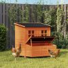 Wooden Chicken Coop with Nesting Box, Pull-Out Tray, Waterproof Roof, 39" Chicken House for 2-4 Chickens, Rabbits