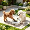 Step Activated Dog Water Dispenser, Outdoor Pet Drinking Fountain with 2-Way Water Splitter, Iron Build for Backyard Garden Use