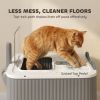 Cat Litter Box with Lid, Enclosed Litter Box for Medium Cats, Front-Entry and Top-Exit, Scoop, Deodorizer Bag, White