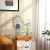 18" 5-Tier Hamster Cage with Portable Carry Handle, Tubes and Tunnels, Includes Water Bottle, Food Dish & Exercise Wheel, Orange