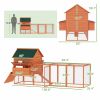 137" Wooden Chicken Coop for 8-10 Chickens, Backyard, Orange