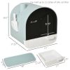 Covered Cat Litter Box, 17"x17"x18.5", Indoor with Lid, Tray, Scoop, Filter, Green