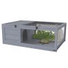 Grey Wood Tortoise House for Lizards And Geckos - Indoor Outdoor Use Large Size 35.8'' X 23.8'' X 12.6''