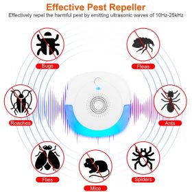 2026 New Ultrasonic 6PCS Pest Repeller, Dual Working Modes Plug-in Rodent Repellent, Chemical & Poison Free, Pet & Human Safe (Option: WHITE)