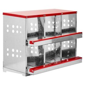 6 Compartments, 84x43x62, Sloping Roof, Disassembled, Iron, Red (Option: Red)