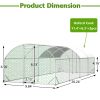 26'x9'x6'Large Metal Chicken Coop,Walk-in Poultry Cage,Chicken Run with Waterproof Cover,Outdoor Backyard Farm,Chicken Rabbits Duck Run Pen